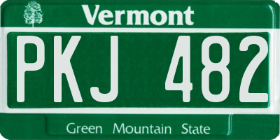 VT license plate PKJ482