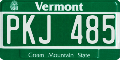 VT license plate PKJ485