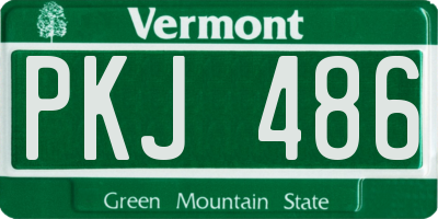 VT license plate PKJ486