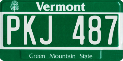 VT license plate PKJ487