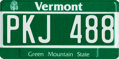 VT license plate PKJ488