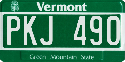 VT license plate PKJ490