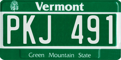 VT license plate PKJ491