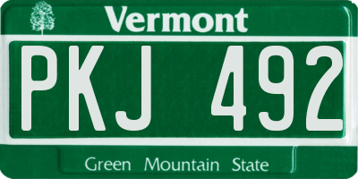 VT license plate PKJ492