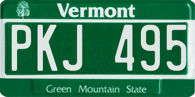 VT license plate PKJ495