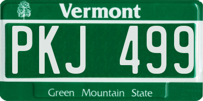 VT license plate PKJ499
