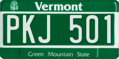VT license plate PKJ501