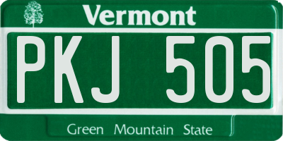 VT license plate PKJ505