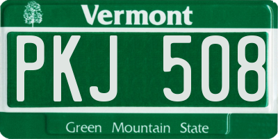 VT license plate PKJ508