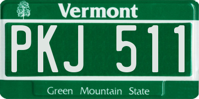 VT license plate PKJ511