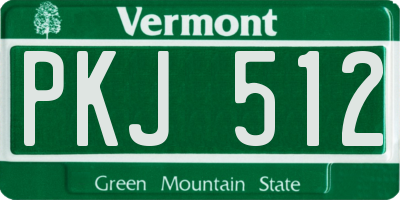 VT license plate PKJ512