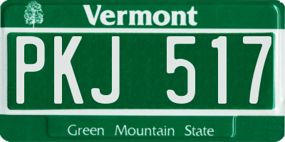VT license plate PKJ517