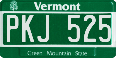 VT license plate PKJ525