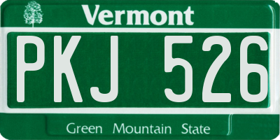 VT license plate PKJ526