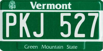 VT license plate PKJ527