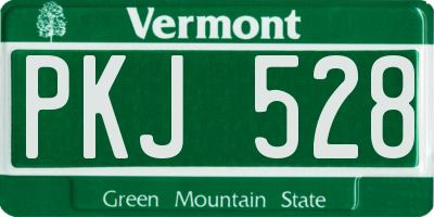 VT license plate PKJ528