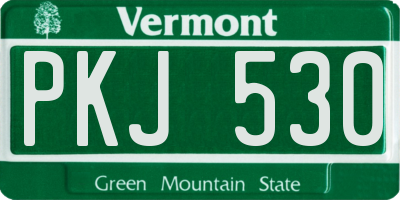 VT license plate PKJ530