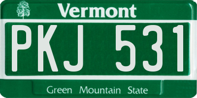 VT license plate PKJ531