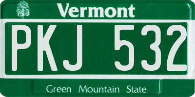 VT license plate PKJ532