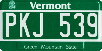 VT license plate PKJ539