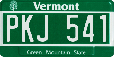 VT license plate PKJ541
