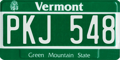 VT license plate PKJ548