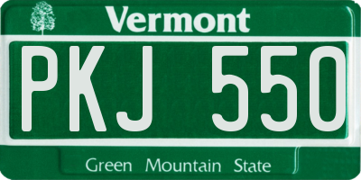 VT license plate PKJ550