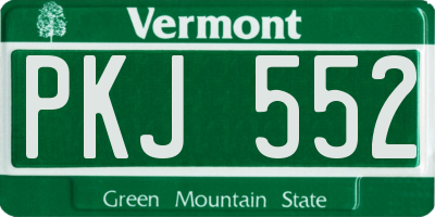 VT license plate PKJ552