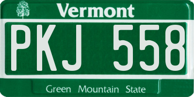 VT license plate PKJ558