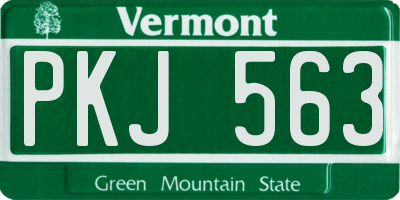 VT license plate PKJ563
