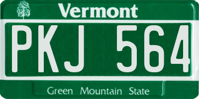 VT license plate PKJ564