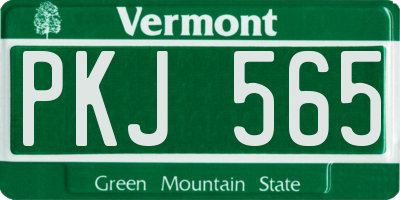 VT license plate PKJ565