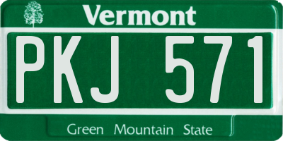 VT license plate PKJ571
