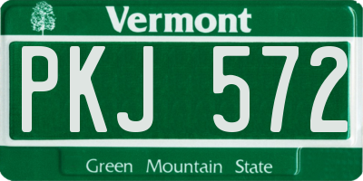 VT license plate PKJ572