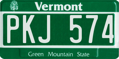 VT license plate PKJ574