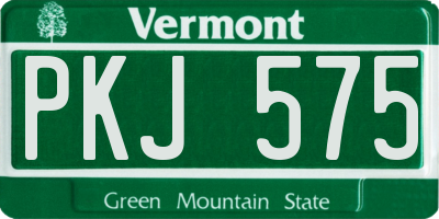 VT license plate PKJ575