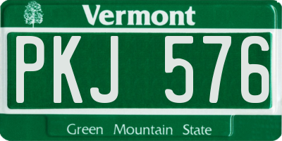 VT license plate PKJ576
