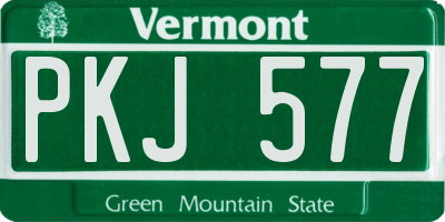 VT license plate PKJ577