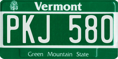 VT license plate PKJ580