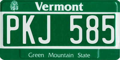 VT license plate PKJ585