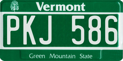 VT license plate PKJ586