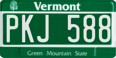 VT license plate PKJ588