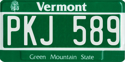 VT license plate PKJ589