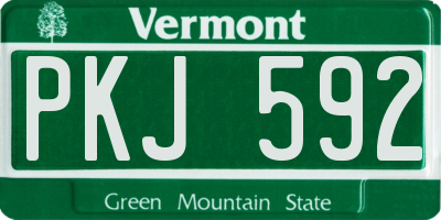 VT license plate PKJ592
