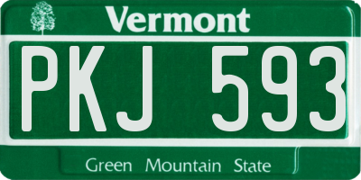 VT license plate PKJ593