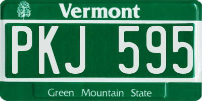 VT license plate PKJ595