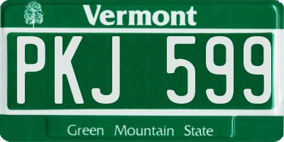 VT license plate PKJ599