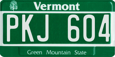 VT license plate PKJ604