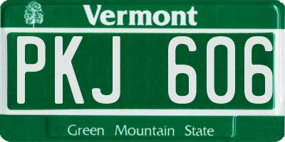 VT license plate PKJ606