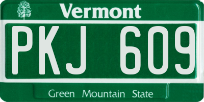 VT license plate PKJ609